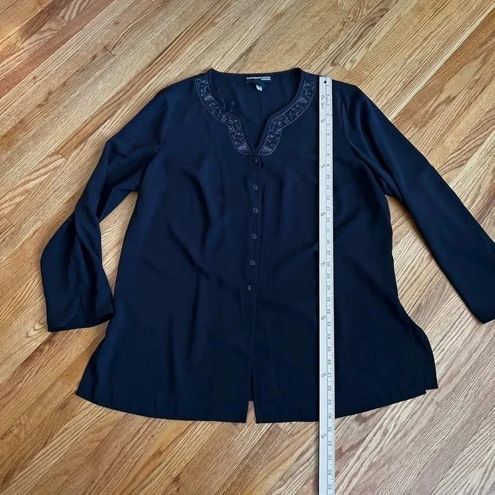 Black button down top